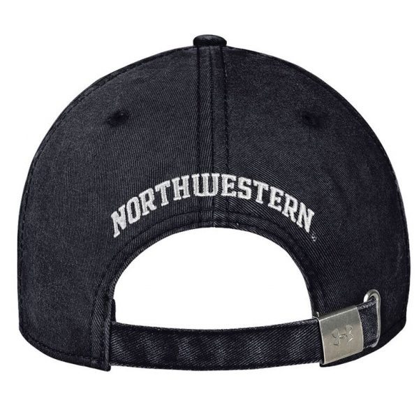 Northwestern University Wildcats Under Armour Adjustable Black Hat with Stylized Northwestern N Design - Image 2