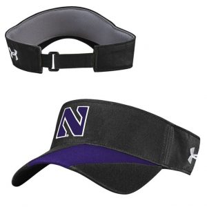 Northwestern University Wildcats Under Armour Renegade Adjustable Black & Purple Visor with Stylized Northwestern N Design