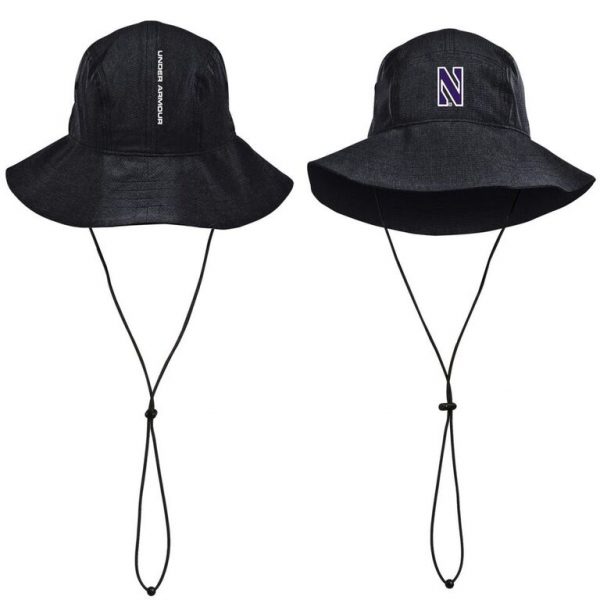 Northwestern Wildcats Under Armour Airvent Warrior Black Bucket Hat with Stylized N Design