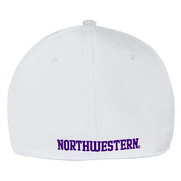 Northwestern University Wildcats Under Armour White Flexfit Hat with Stylized Northwestern N Design - Image 3