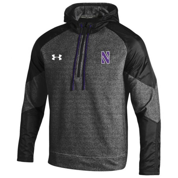 Northwestern University Wildcats Men’s Sideline Under Armour Men's CGI Superior Fleece Hooded 1/4 Zip Jacket