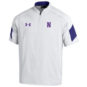 Northwestern University Wildcats Men’s Sideline Under Armour White Short Sleeve Mastermind Cage Jacket