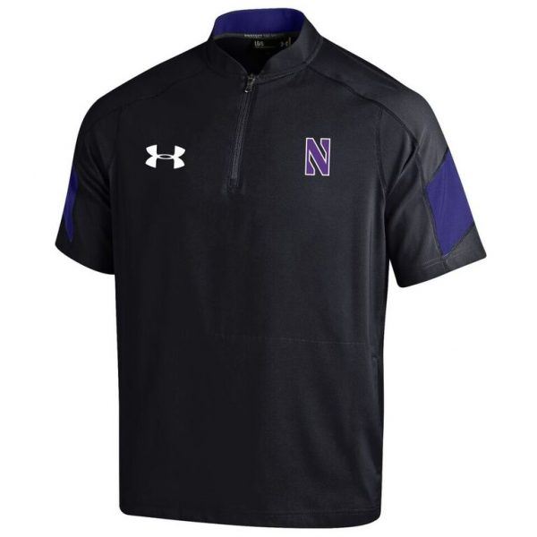 Northwestern University Wildcats Men’s Sideline Under Armour Black short Sleeve Mastermind Cage Jacket