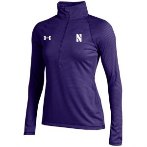 Northwestern University Wildcats Ladies Under Armour Purple Mock 1/2 Zip