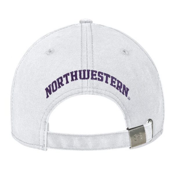 Northwestern University Wildcats Under Armour Adjustable White Hat with Stylized Northwestern N Design - Image 2