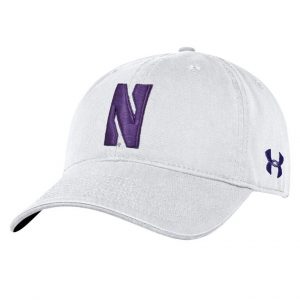 Northwestern University Wildcats Under Armour Adjustable White Hat with Stylized Northwestern N Design