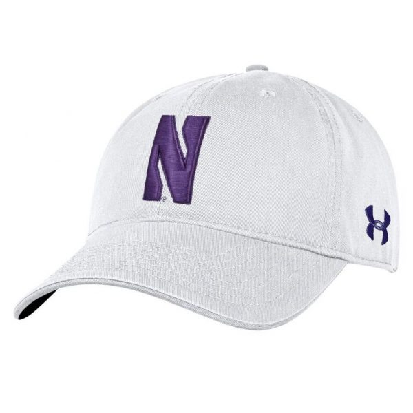 Northwestern University Wildcats Under Armour Adjustable White Hat with Stylized Northwestern N Design