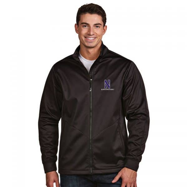 Northwestern University Wildcats Men's Antigua Golf Jacket in Black