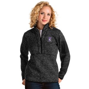 Northwestern University Wildcats Women's Antigua Fortune Jacket in Black Heather