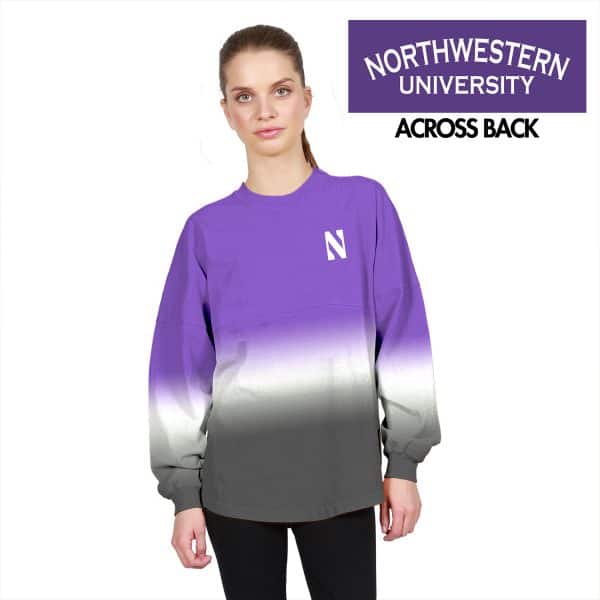 Northwestern University Wildcats Tie Dye Spirit Jersey with Stylized N Design - Image 2
