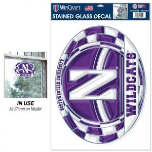 Northwestern University Wildcats Stained Glass Ultra Decal 11"X17"