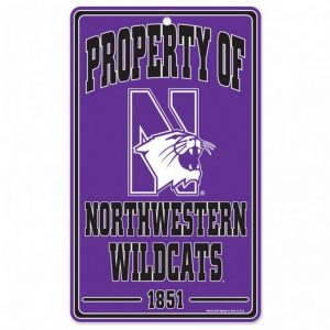 Northwestern Wildcats 7.25" x 12" Property of Plastic Sign