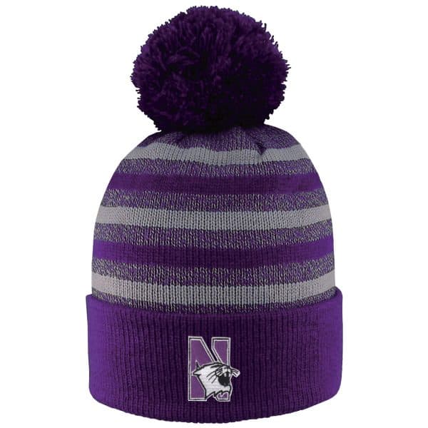 Northwestern University Wildcats Adult Knit Hat with Pom