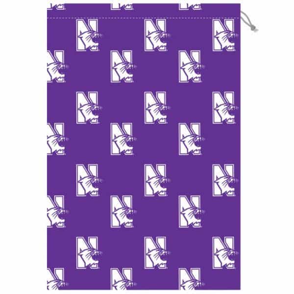 Northwestern University Wildcats Purple Laundry Bag with All Over N-Cat Print