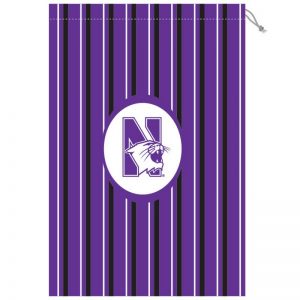 Northwestern University Wildcats Purple Laundry Bag with Stripes and N-cat Logo