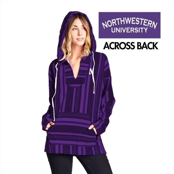 Northwestern University Wildcats Purple Baja Spirit Hoodie with Stylized N Design