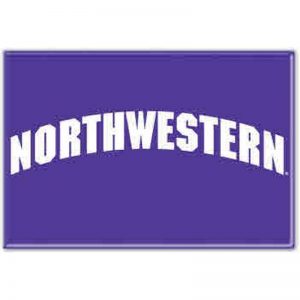 Northwestern Wildcats Rectangle Magnet, 2" x 3" Arched Northwestern Design