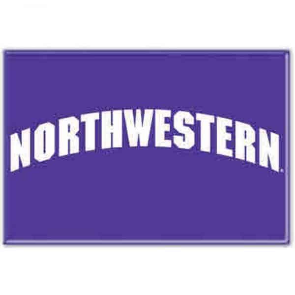 Northwestern Wildcats Rectangle Magnet, 2" x 3" Arched Northwestern Design