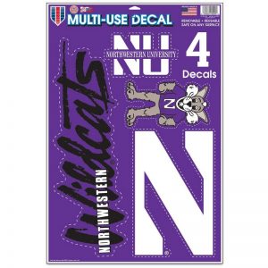Northwestern Wildcats Gang Sheet of Multi-Use Decal 11" x 17" with a Variety of Designs