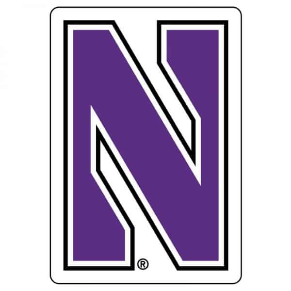 Northwestern Wildcats Premium Acrylic Magnet with Multi Color Stylized N Design