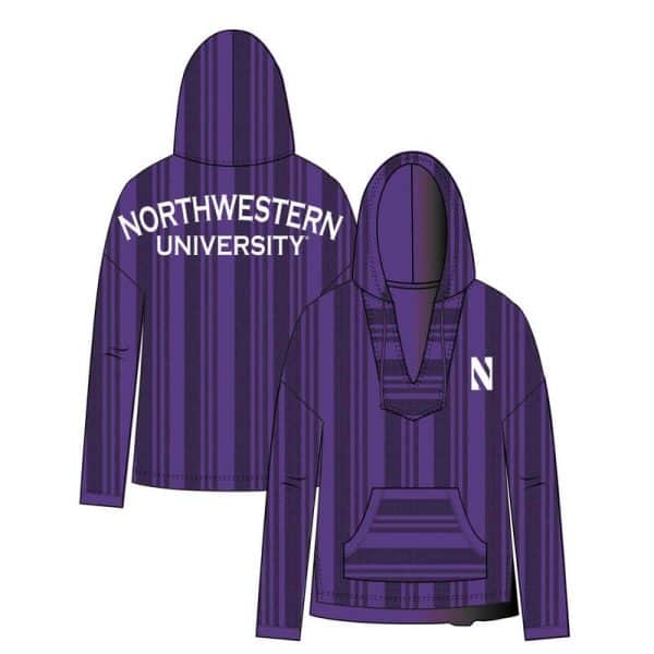 Northwestern University Wildcats Purple Baja Spirit Hoodie with Stylized N Design - Image 2