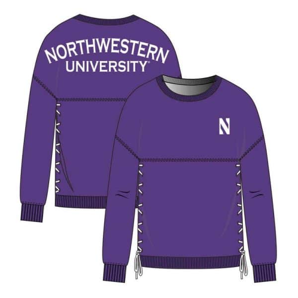 Northwestern University Wildcats Purple Side Laced Spirit Jersey with Stylized N Design - Image 2