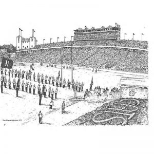 Northwestern University Wildcats Postcard Ryan Field Drawing