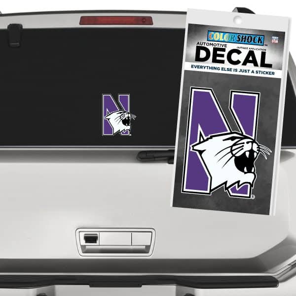 Northwestern University Wildcats Full Color Outside Application Decal with N-Cat Design 4.5" High
