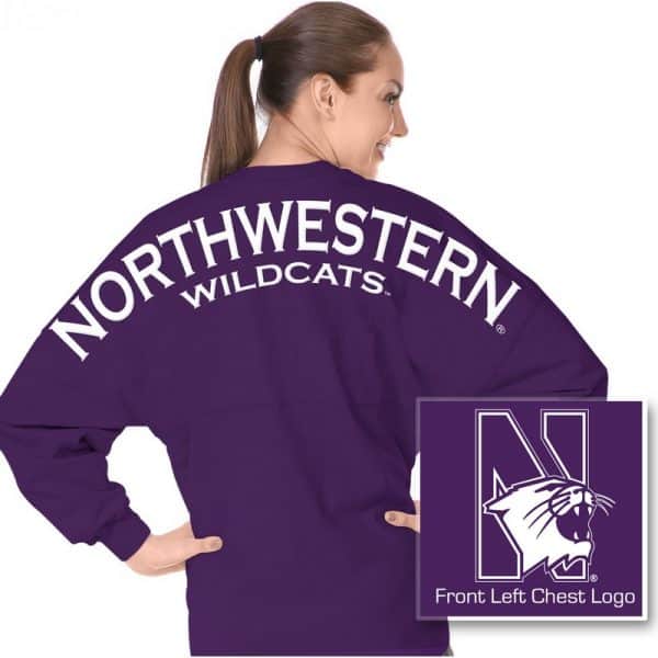 Northwestern University Wildcats Purple Spirit Jersey with N-Cat Design