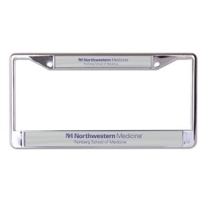 Northwestern University Wildcats Chrome License Plate Frame with Northwestern/Feinberg School of Medicine on Grey Inserts