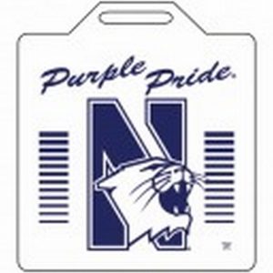 Northwestern University Wildcats White Stadium Seat Cushion with Purple Pride N-Cat Design 14"X14"X2"