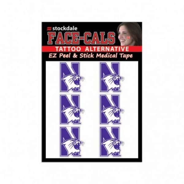 Northwestern Wildcats Face Cals with N-Cat Design Set of 6