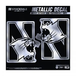 Northwestern University Wildcats Metallic Window Decals 2.75" x 4.25" with N-Cat Design