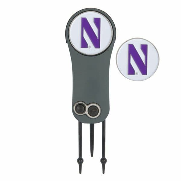 Northwestern University Wildcats Switchblade Repair Tool & Markers with Stylized N Design