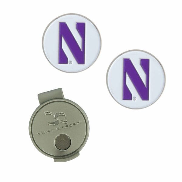 Northwestern University Wildcats Hat Clip & Ball Markers with Stylized N Design-2