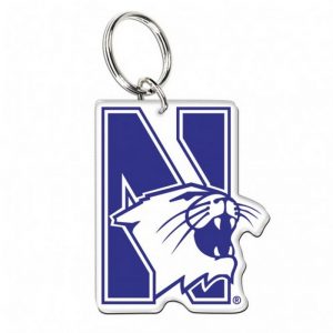 Northwestern Wildcats Premium Acrylic Key Ring with N-Cat Design