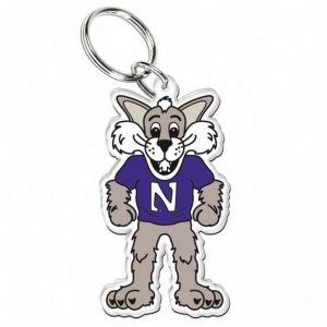 Northwestern Wildcats Premium Acrylic Key Ring with Willie the Wildcat Design