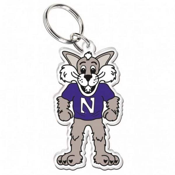 Northwestern Wildcats Premium Acrylic Key Ring with Willie the Wildcat Design