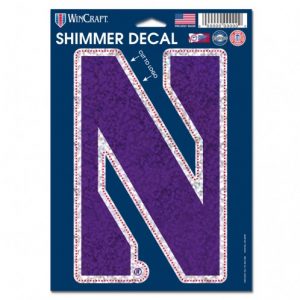 Northwestern Wildcats Shimmer Decals 5" x 7" with Stylized N Design