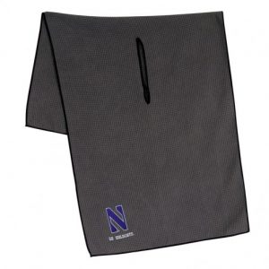 Northwestern Wildcats Grey Microfiber Towel with Stylized N Design 19" x 41"