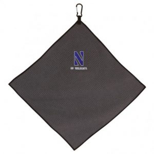 Northwestern Wildcats Grey Microfiber Towel with Stylized N Design 15" x 15"