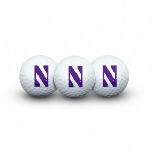 Northwestern Wildcats 3 Golf Balls In Clamshell with Stylized N Design