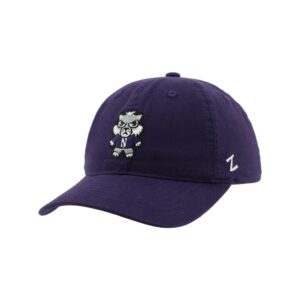 Northwestern University Wildcats Zephyr Unconstructed Adjustable Purple Hat with Tokyodachi Willie the Wildcat Design