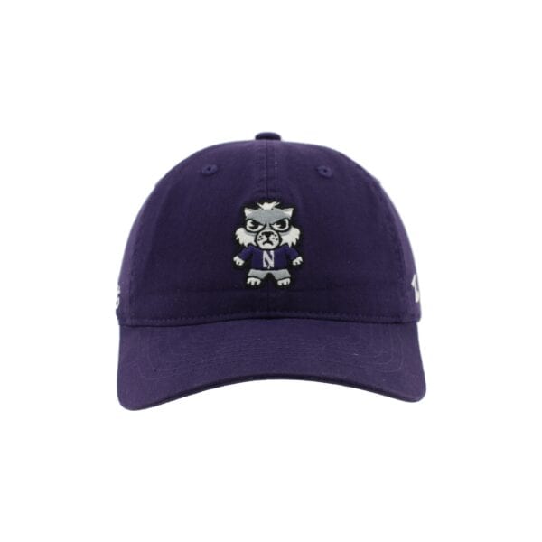 Northwestern University Wildcats Zephyr Unconstructed Adjustable Purple Hat with Tokyodachi Willie the Wildcat Design - Image 5
