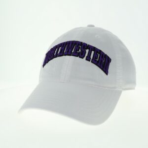 Northwestern University Wildcats Legacy Unconstructed Adjustable White Hat with Arched Northwestern Design