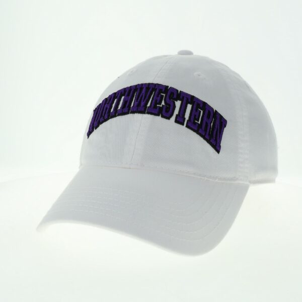 Northwestern University Wildcats Legacy Unconstructed Adjustable White Hat with Arched Northwestern Design