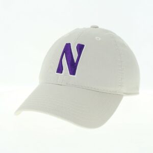 Northwestern University Wildcats Legacy Unconstructed Adjustable Almond Cream Hat with Stylized N Design-3