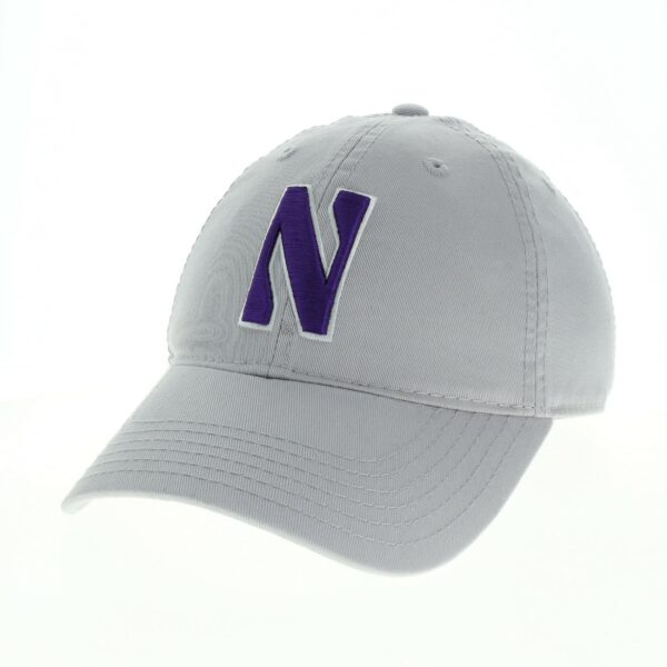 Northwestern University Wildcats Legacy Unconstructed Adjustable Light Grey Hat with Stylized N Design-2