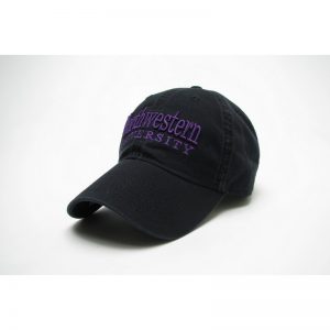 Northwestern Wildcats Legacy Unconstructed Adjustable Black Hat with Straight Northwestern University Design