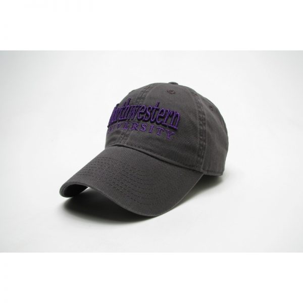 Northwestern Wildcats Legacy Unconstructed Adjustable Charcoal Grey Hat with Straight Northwestern University Design